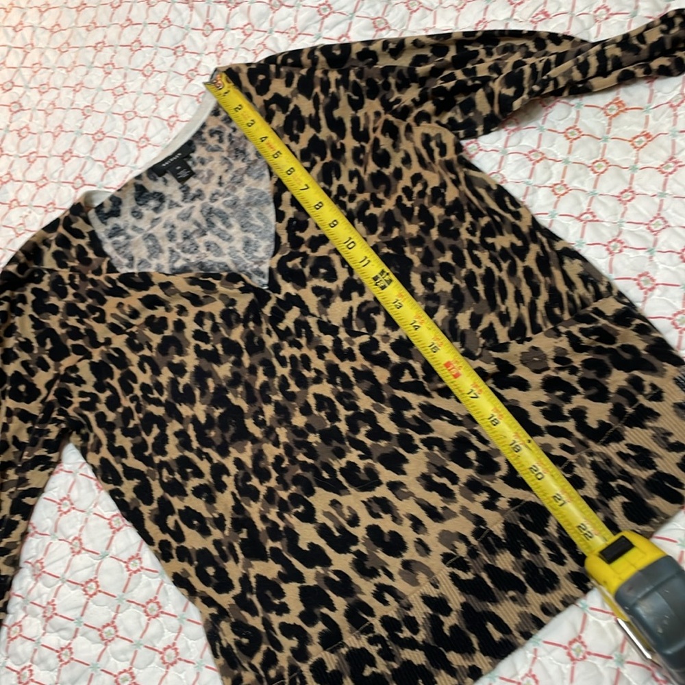 Halogen leopard print spring weight wrap sweater - image 6